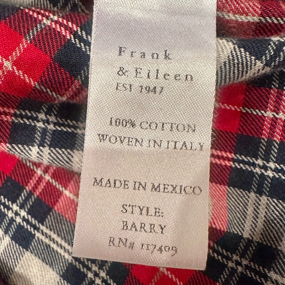 Frank & Eileen Barry Flannel Button Down Red Black Cozy Soft Casual Sz XL - Picture 10 of 12